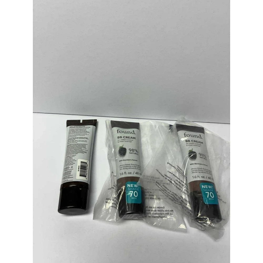 THREE (3) Found BB Cream with Blackberry Extract, 70 Rich 1.6 fl oz